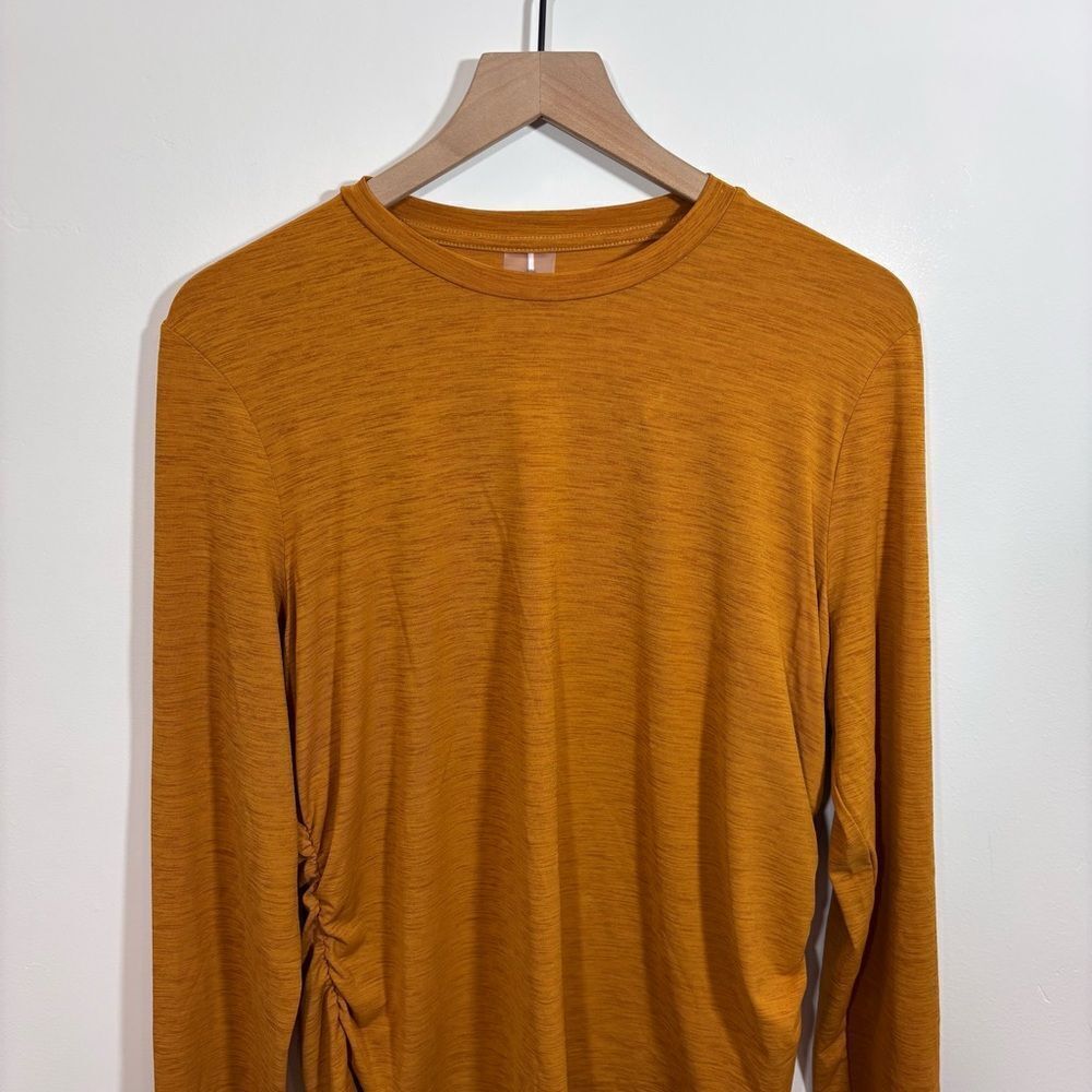 CALIA Women's Tissue Texture Long Sleeve Golf Crew NEW Size XL Golden Warmth - Picture 6 of 15